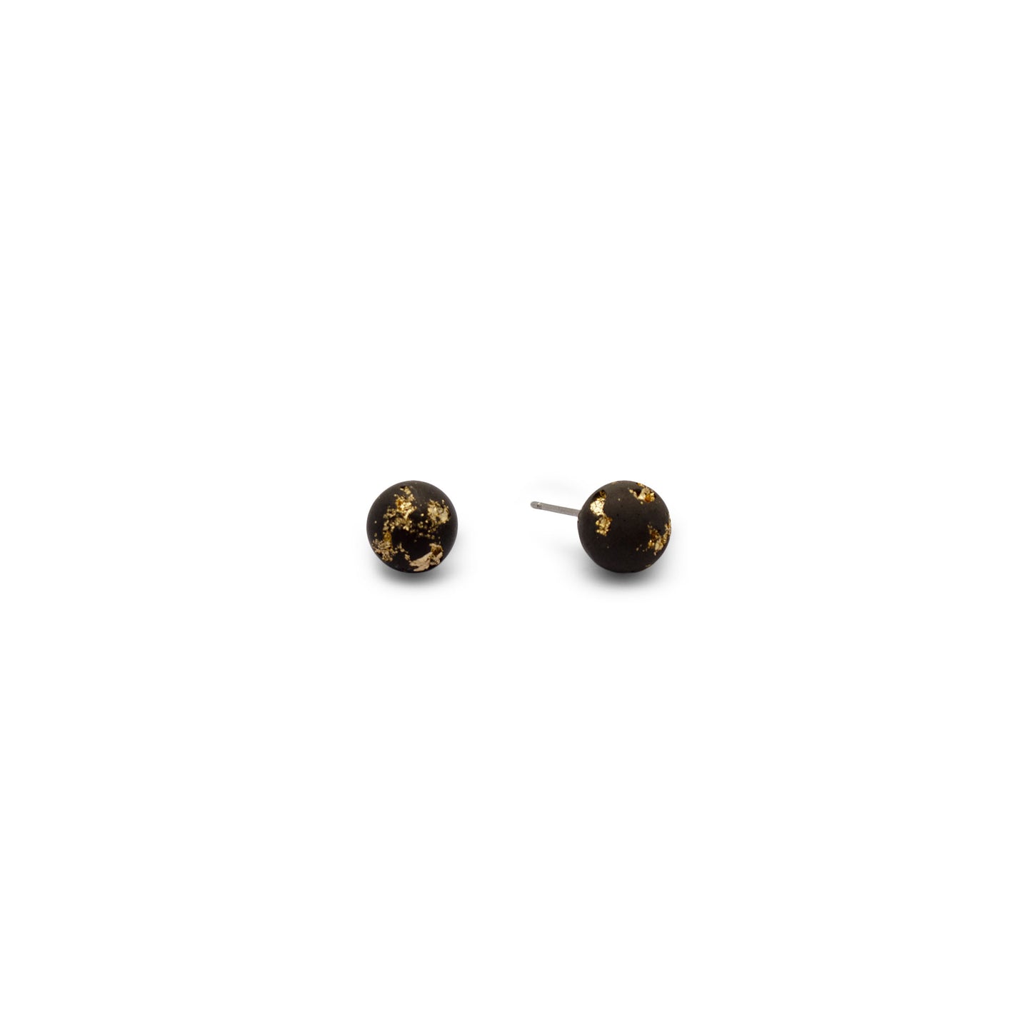 Minimalist black and gold beton earrings