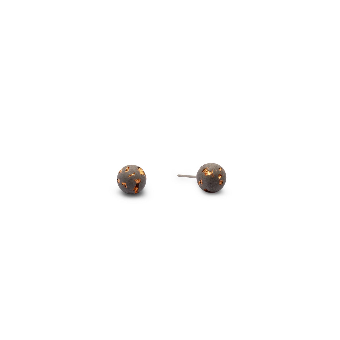 Minimalist gold and grey beton earrings