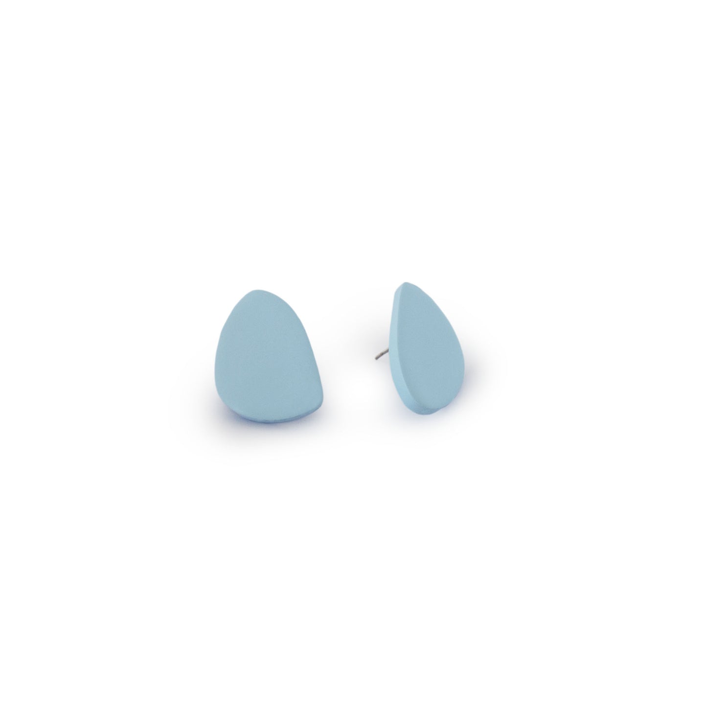 Minimalist light blue earrings, 25 mm, 925 silver post