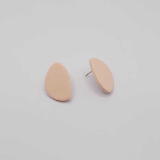 Minimalist light pink earrings, 25 mm, 925 silver post