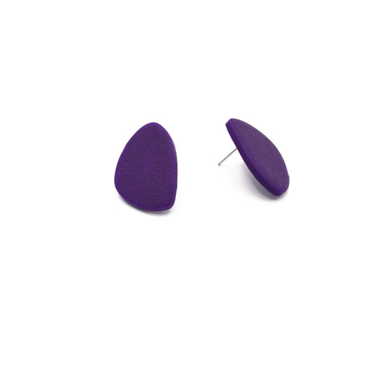 Minimalist lilac earrings, 25 mm, 925 silver post