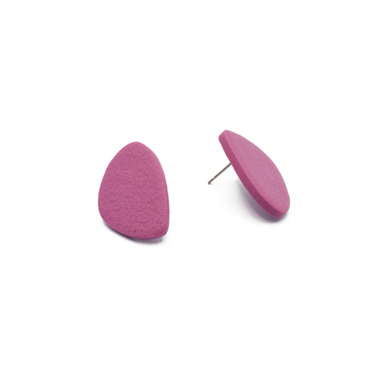 Minimalist violet earrings, 25 mm, 925 silver post