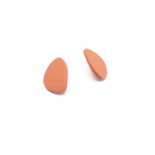 Minimalist beige earrings, 25 mm, 925 silver post
